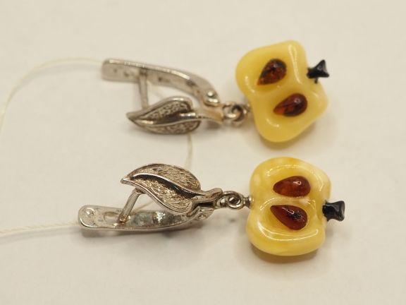 Серьги из серебра с Янтарём - 81