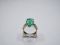 Серебряное кольцо с Уральским изумрудом 6.97 карат - 60