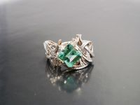 Серебряное кольцо с Уральским изумрудом - 59