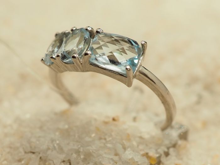 Серебряное кольцо с топазом-327