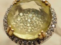 серебреное кольцо с натуральным кварцем-436