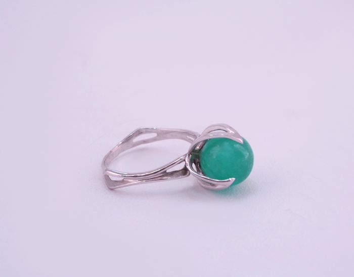 Серебряное кольцо 925 пробы с натуральным бериллом 9.0 карат - 79