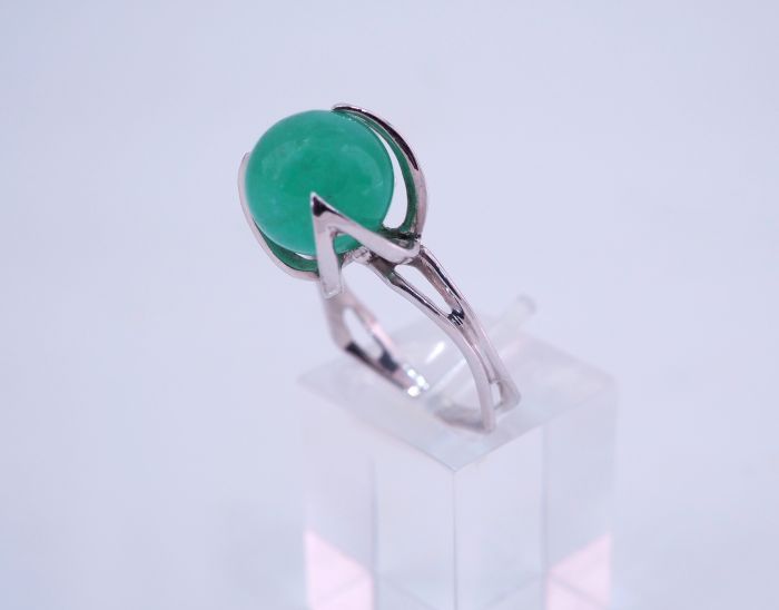 Серебряное кольцо 925 пробы с натуральным бериллом 9.0 карат - 79