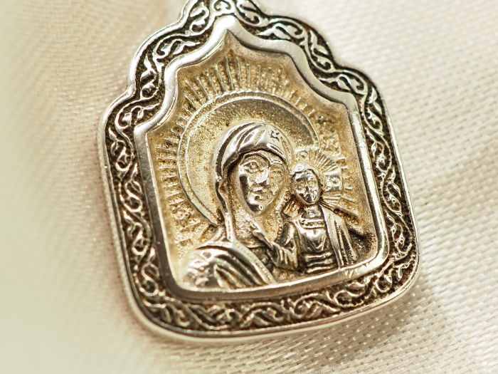 Подвеска серебро 925 православная ладонка-552