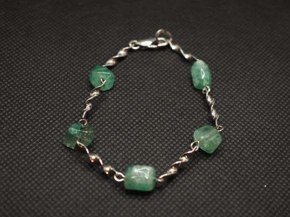 Серебряный браслет с бериллами 22.25 карата - 11